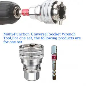 Multi-Function Universal Socket Wrench Tool - Universal Maintenance Tool, Adjustable Universal Socket Wrench, Universal Socket Tool for 3/8" Drive Ratchet Torque Wrench  Power Drill