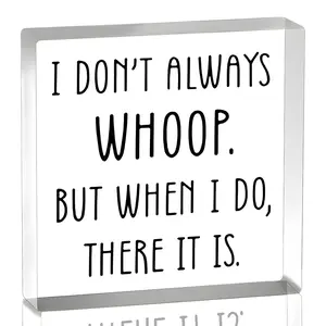 Fun Acrylic Desk Decoration for Women Office Cubicle, Stylish Desktop Sign for Your Table, Unique Office Decor Accessory