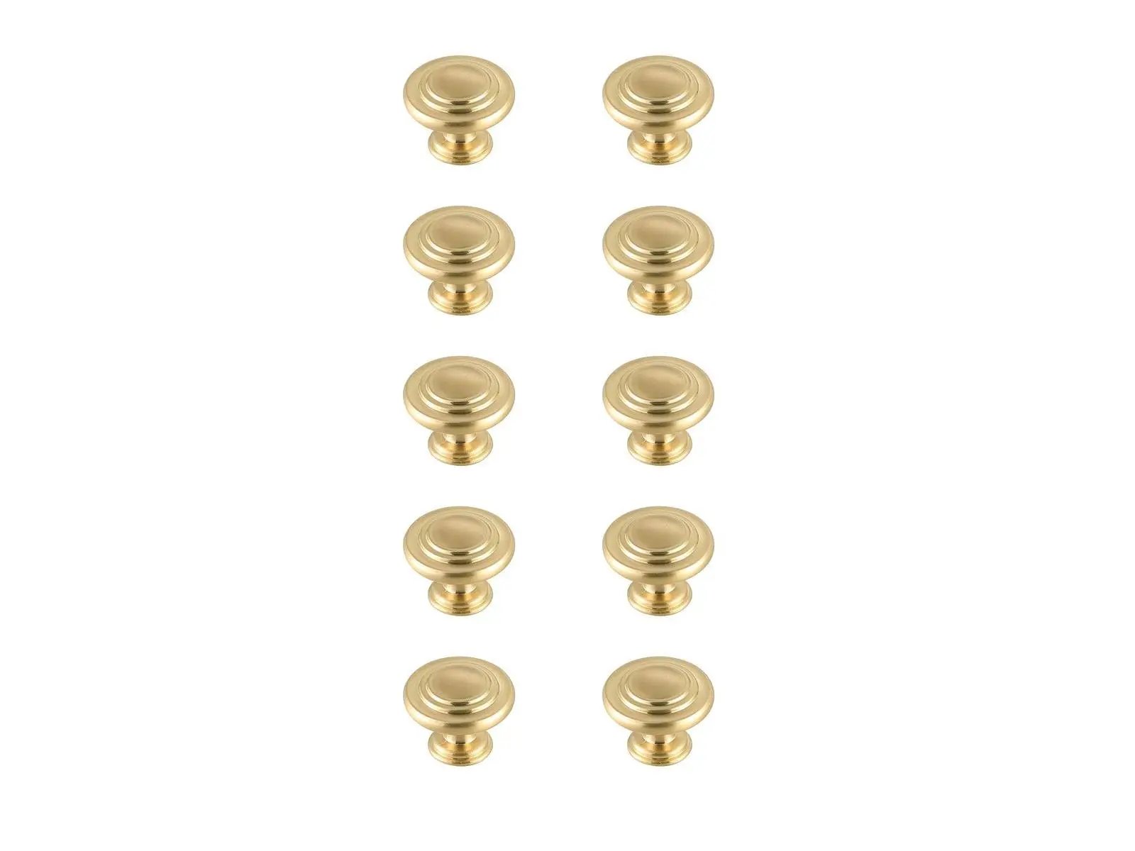 212 MAIN Modern Elegant Decor KB2006-GD-10PK 1.3 in. Dia. Minu Multipack Mushroom Knob, Brushed Gold, Pack of 10