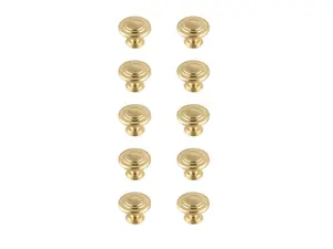 212 MAIN Modern Elegant Decor KB2006-GD-10PK 1.3 in. Dia. Minu Multipack Mushroom Knob, Brushed Gold, Pack of 10