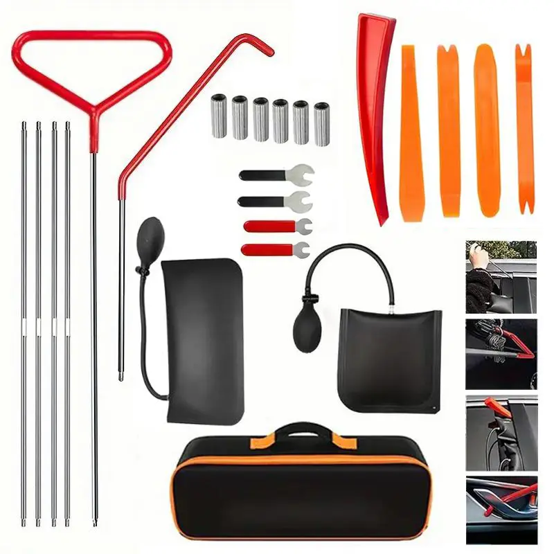 Portable Car Repair Tool Kit for Car Door, Car Lock, Auto Lock, Stainless Steel Tool Set, Car Door Lock, Comprehensive Mechanic Tool Set, Professional Automotive Repair Tools, Emergency Tool Kit Set, Tools Gadgets, Multi Tool, Tool Kit Set, Boyfriend Gift