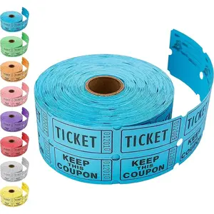 2000/1000pcs Raffle Tickets Double Roll, 8 Color Selection, Premium Quality 2" X 2", Versatile Usage, Ideal for Events, Carnivals, Door Prizes, Drinks, Compact Size