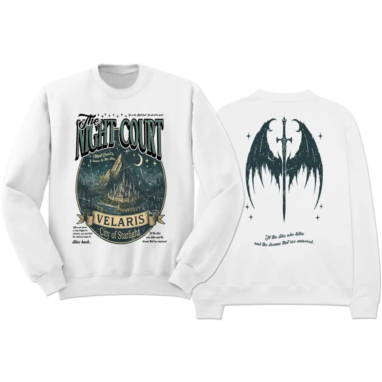 Velaris Night Court Acotar, Vintage Velaris The Night Court Sweatshirt, Nightcourt Court Of Dreams, Inner Circle Acotar Sweatshirt