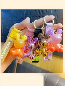 Creative Gradient Bunny Keychain, Cartoon Couple Car Bag Accessory, Rabbit Key Ring Small Gift, Holiday Gift for Friends and Besties