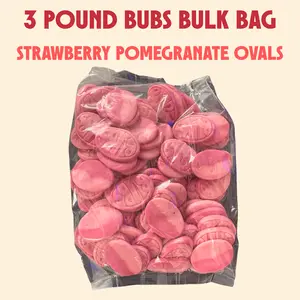 Bubs Bulk Bag - Strawberry Pomegranate Ovals- 3 Pounds - Swedish Candy - Imported From Sweden