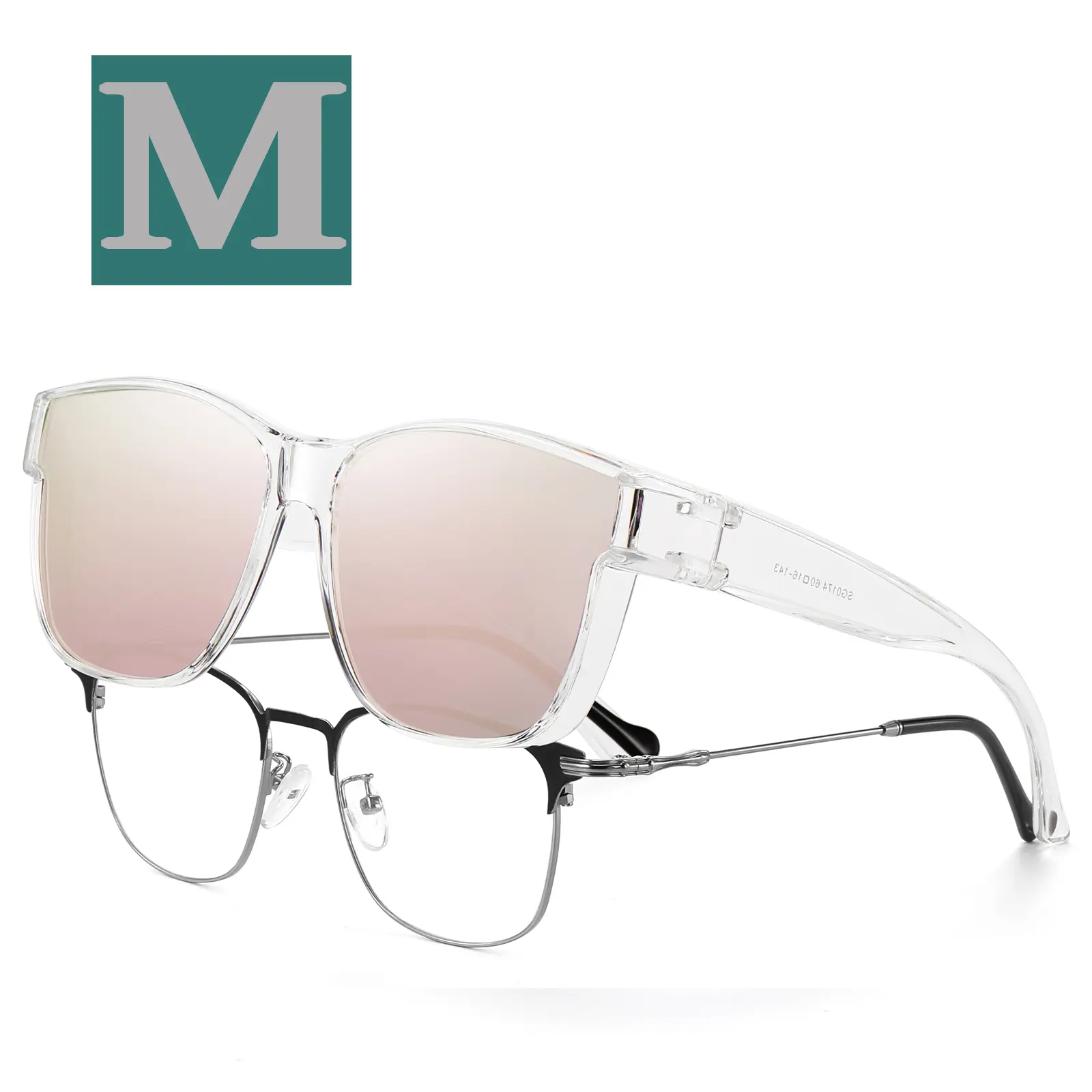 M Size Clear Frame Pink Lens
