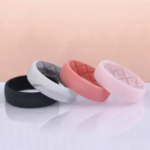 2026New Breathing Rubber Ring for Sport Unisex Summer Dopamine Color Accessories Soft Silicone Stylish Jewelry for Fitness Enthusiasts Features Inner Ring Air Texture Lightweight Durable 4Pcs Set Perfect Couple Jewelry Unique Trendy Small Gift