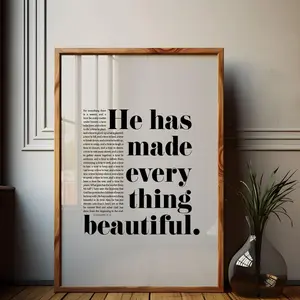 Ecclesiastes 3:11 Print, Beautiful Bible Verse Wall Art, Christian Home Decor Gift, No Frame Artistic Poster Ornaments Room, Decoration Photo