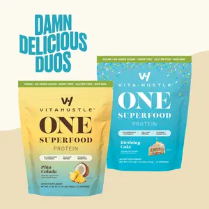 [Live Exclusive]  ONE DUOS 2-Bag Bundle | VitaHustle 20g Plant Protein All-in-One Shake, KSM-66 Ashwagandha, Vitamins, Daily Greens, Adaptogens, Pre+Probiotics, Vegan, Dairy-Free, Gluten-Free, Non-GMO