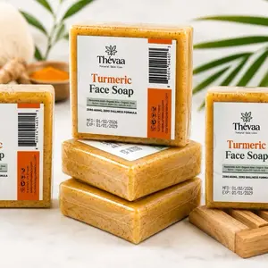 Thevaa turmeric face soap 3-pack cleansing &hydrating bundle