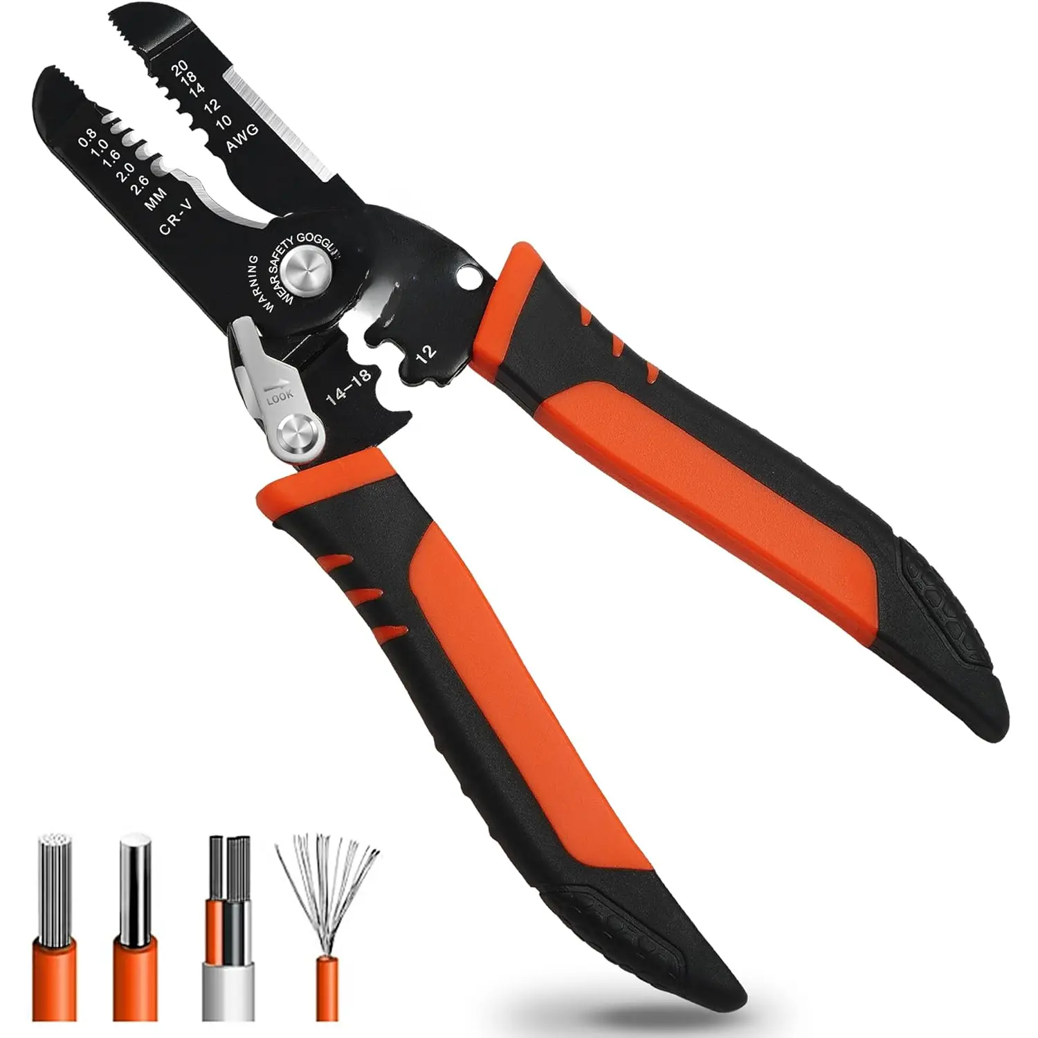 5-In-1 Wire Stripper Tool, 3rd Generation Wire Strippers for 10-20 AWG Electric Wire, 7IN Multifunctional Electrician  Stripper for Stripping, , Crimping, Sharpening, Clamping