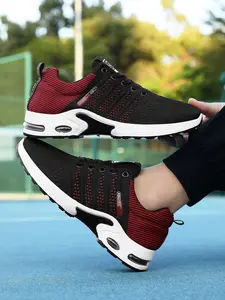 Men's Cushioned Sneakers New Breathable Mesh Casual Sports Shoes Large Size Shock Absorption Running Shoes