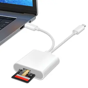 2-in-1 USB-C SD Card Reader – Portable Dual-Slot Memory Card Adapter for Gaming, Data Transfer, and USB-C Devices, Plug-and-Play