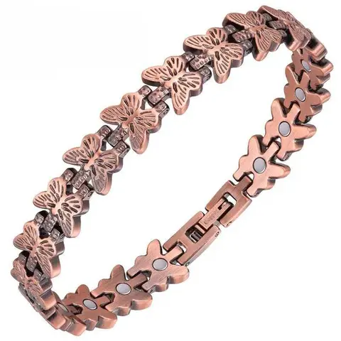 Women's Elegant Animal-Themed 99.99% Pure Copper Magnetic Bracelet - 3500Gauss Magnets, Adjustable Size, Natural Casual Arm Candy Accessories, Female Fashion Costume Jewelry for Daily Wear