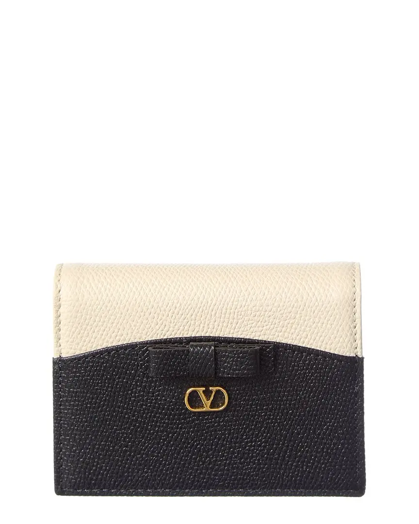 Valentino VLogo Signature Leather Card Case