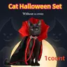 Cat Costume Cape Set for Small Dogs, Vampire Pet, Halloween Holiday Party Accessory, Festive Pet Dress-Up, Perfect for Cat Lovers