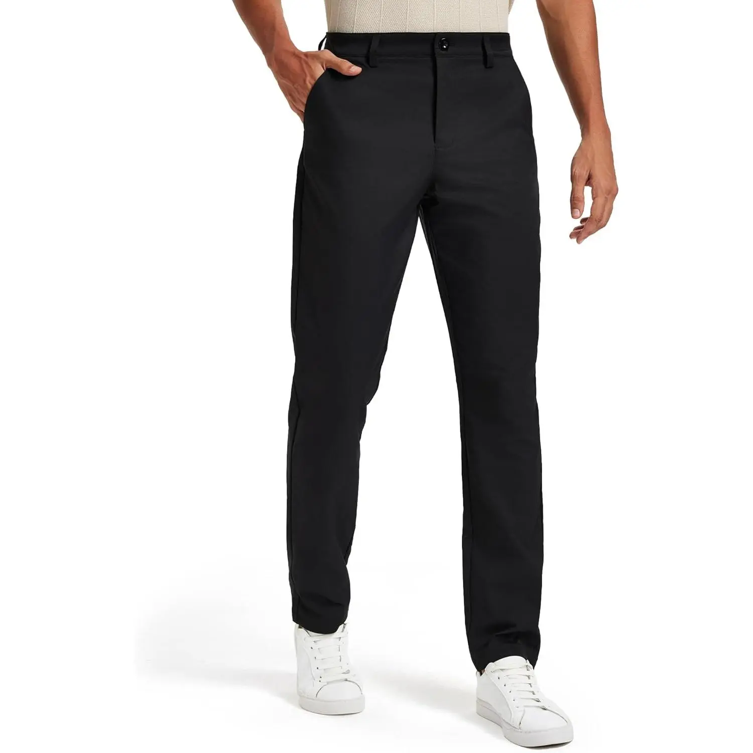 men's classic fit performance dress pants Kenneth Cole Mens Slim fit Dress Pants 38 / 32 Grey Solid Stretch main image 1