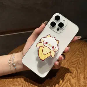 Banana Cow MagSafe Phone Grip – Cute Kawaii Animal Magnetic Pop Socket & Kickstand – Funny Pastel Phone Accessory Gift