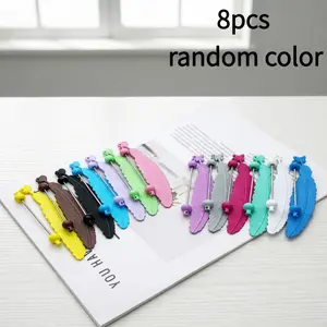 8Pcs New Leaf Beaded Bookmark, Multicolor Creative Feather Bookmark, DIY Beadable Pendant, Multi-Function Decorative Hanging Ornament