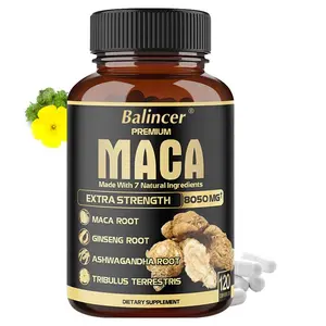 Balincer Maca Supplements with Tribulus, Ginseng, Shilajit and Black Pepper， support energy levels, muscle and body health