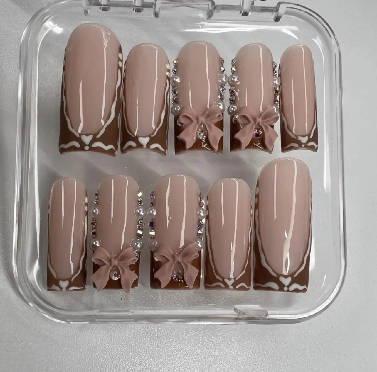 Gingerbread Coquette Christmas French Press-on Nails