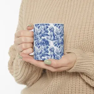 [Sale off up to 50%] Poodle French Blue Toile de Jouy Mug, Dog Coffee Mugs, Poodle Coffee Mug 15 oz 11 oz, Poodle Mom Gifts Mugs, Poodle Lover Gift, 11oz & 15oz ceramic mug