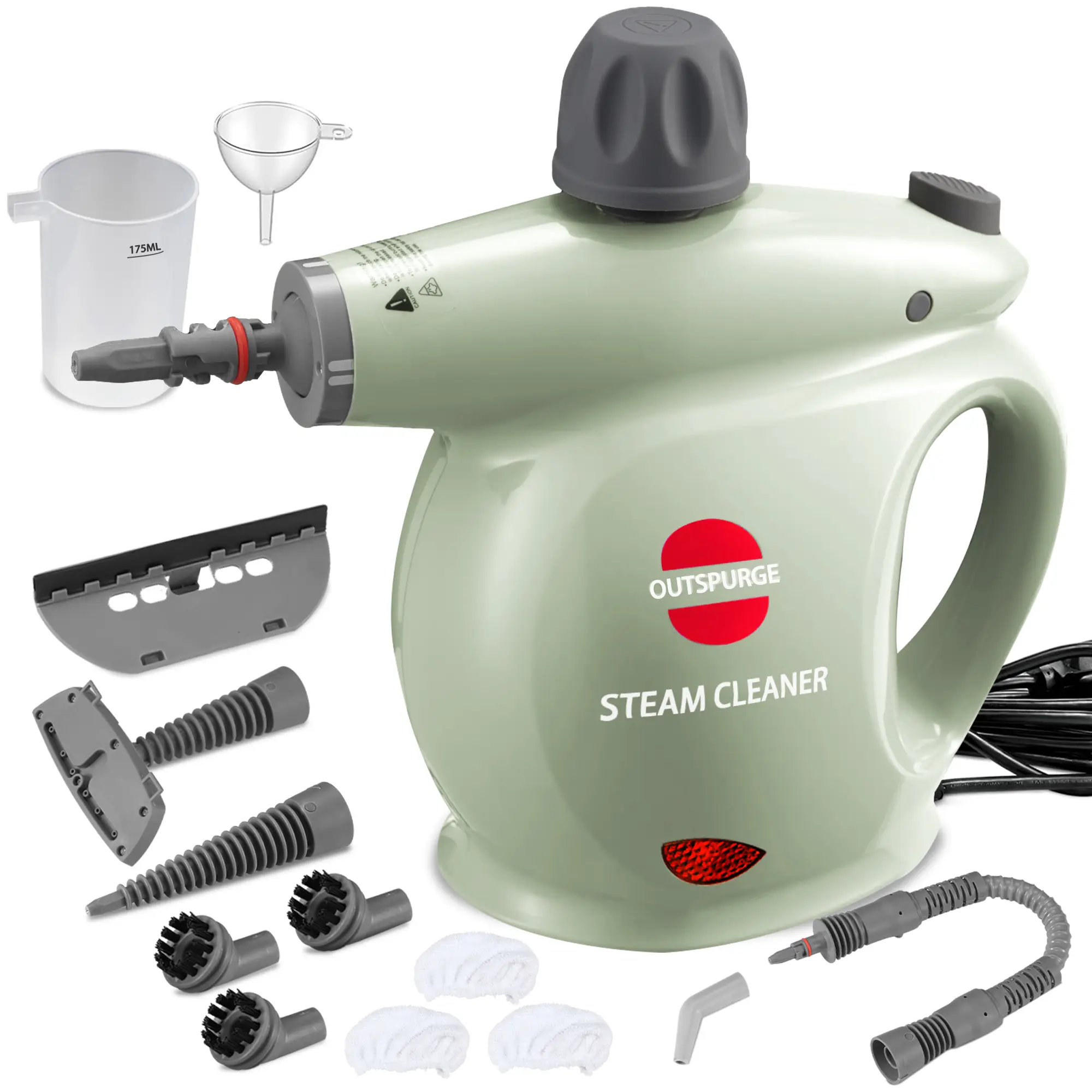 Handheld Steam Cleaner, Pressurized Multi-Outspurge Surface Steam Shot with 13 Accessories, Safety Lock, Steamer for Cleaning Floor, Upholstery, Grout