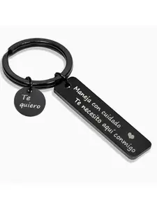 1pc Safety Driving Keychain, Car Key Chain, Letter Arrangement Keychain, Birthday Father's Day Christmas Gift for Boyfriend, Outdoor Spanish Style, Personalized Gift