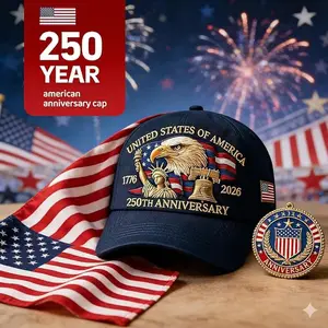 Us 250th Anniversary Cap Historic Patriotic Baseball Cap Embroidered Sunshade Cap Vintage Trucker Hat For History Buffs Casual