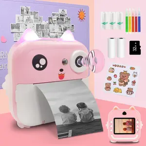 Instant Print Camera Set Including Memory Card, Printer Paper, Color Pencil, Stickers, Video Selfie Toy Camera, Gift for Birthday Festival