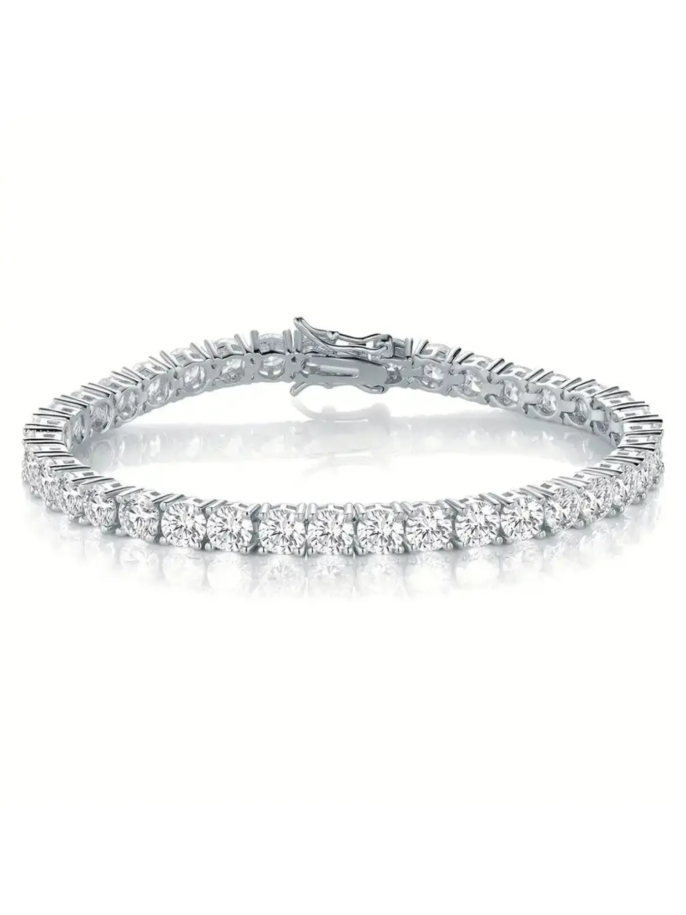 925 Silver Tennis Bracelet -10 Carat VVS1 Transparent Moissanite, Bohemian Style, Beautiful Bracelets, Exquisite trendy bracelet, for Valentine's Day, Mother's Day, Christmas, Wedding, Gemstone Bracelet
