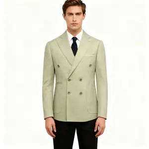 Matcha Green Double-Breasted Blazer  Slim-Fit Stylish Blazer | Perfect for Business Casual, Brunch & Date Nights | Versatile Elegant Men’s Outfit bedazzled  suit business jacket luxury  suits  men