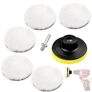 Car Polishing Pad Set, Car Polishing Wheel with Drill Adapter, Car Waxing & Cleaning Tool, Professional Car Polishing Tool, Car Polisher Tool