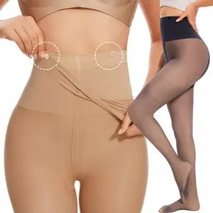 Women Winter Warm Pantyhose Detachable Double Layer Ladies High Waist Stretch Leggings Stockings, Soft Comfy Womensewear Fall Winter Outfits 2024