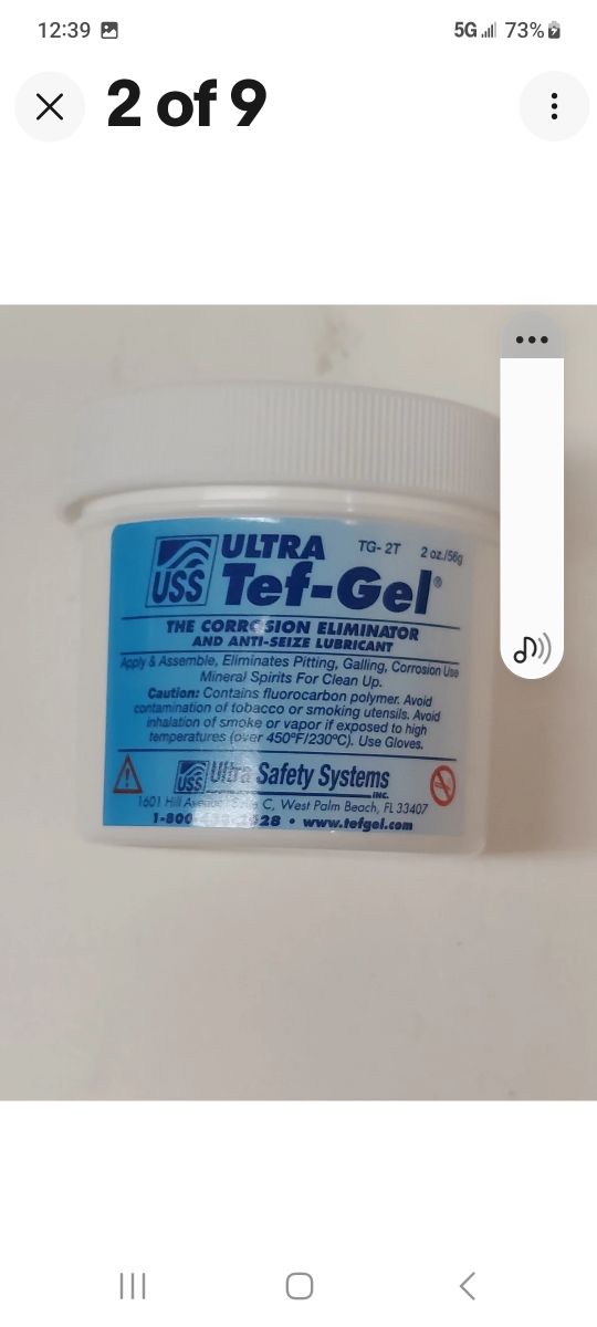TG-02 Ultra Tef-Gel   Corrosion Eliminator And Anti-Seize Lubrican 2oz Tub
