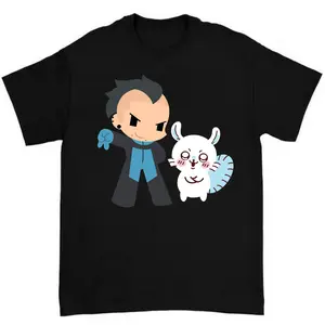 Invincible X Chiikawa T-Shirt Highlighting Mohawk Mark and Momonga Art