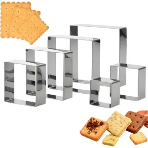 6 count Square Cookie  Set - Cookie Cutters (1.5-4 Inch), Stainless Steel Set for Baking, Cookies, Biscuits & DIY - Durable Square Cutters for Holiday & Daily Use