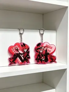 Couple's Best Friend Characters Creative Acrylic Keychains Keychain Kawaii Hazbin Hotel Cute Cartoon Anime Bag Backpack Pendant Gift Ornaments
