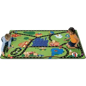Carpets For Kids 1013 Cruisin A Round the Town 3.83 ft. x 5.42 ft. Rectangle Carpet