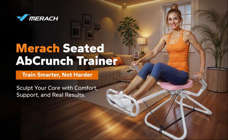 Merach Seated Ab Crunch Trainer, Foldable Core Exercise Equipment for Home Gyms, Comfortable Multi-Functional Waist Twist Exercise Trainer, TikTokShopBlackFriday SpringStatements