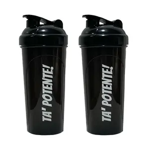 Water Bottle Shaker 22 oz - Bundle of 2 - Ta' Potente Drinkware Plastic Cup Reusable Washable Bottled