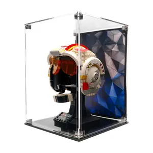Acrylic Display Case UV Print Compatible with LEGO® 75327 Luke Skywalker Red Five Helmet - Set Not Included