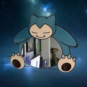 Snorlax Acrylic Hanging Wall Mirror, Home Decor Accessory