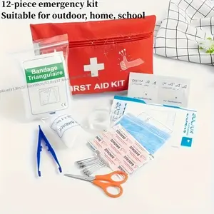 Portable First Aid Kit Small or Large Size with Essential Medical Supplies Scissors and Tweezers for Camping Hiking Hunting and Outdoor Activities