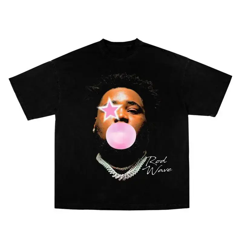 Rapper Rod Wave Pink Bubble Gum Shirt Gift For Fan Unisex Cotton Rod Last Lap Tour Graphic Tee, Full Colors, Full Sizes, For Men, For Women, gift for him gift for her Novelty Graphic T Shirt funny tshirt Undershirts Tees Casual Streetwear Classic Plain