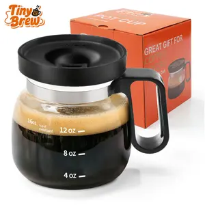 Tiny Brew Coffee Mug with Lid 16oz Glass Creative Cup, Coffee Lovers' Top Choice, Dimensions: 4.9inches tall, 3.8 inches wide, Includes Coaster, Ergonomic Handle Design, a little surprise for your loved one Father's Day Gift,deals for you,mid year sale