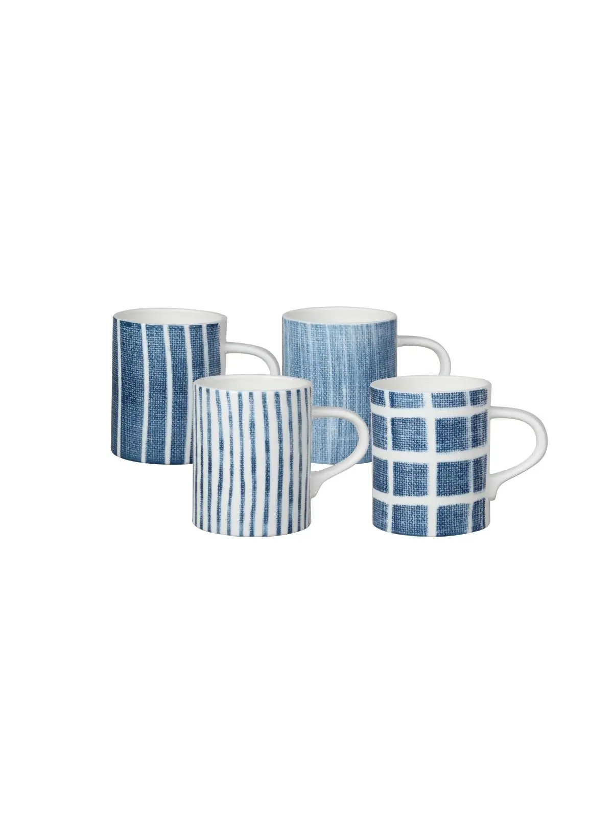 Red Vanilla RV970-415 14oz Reusable Canvas Blue Cup Set (4 Pieces), Kitchen Drinkware for Everyday Beverage Use, Reuse