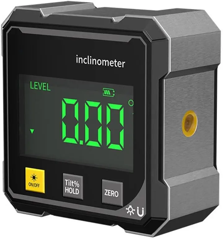 Magnetic Digital Angle Finder with Electronic Laser, Rechargeable Angle Meter 4-side Strong Magnetic Level Box with LCD Backlight Protractor Inclinometer for Woodworking, Construction and Machinery Brand: Agiufgs 03