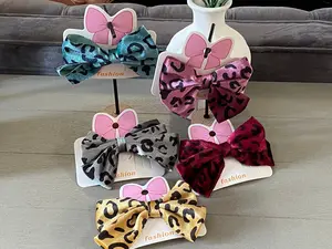 Leopard Print Hair Bow (5 colors)