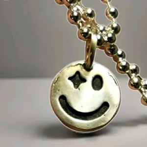 .999 Fine Silver Starry Eyed Charm Pendant - New - 15mm - Handmade